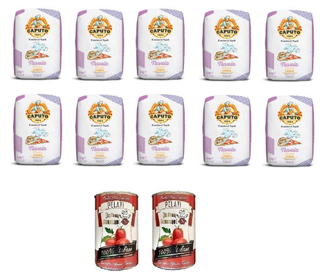 10x Farina Molino Caputo Nuvola Pizza Napoli Pizzamehl für leichten teig 1kg 100% natürliche + Italian Gourmet 100% italienische geschälte Tomaten dosen 2x 400g