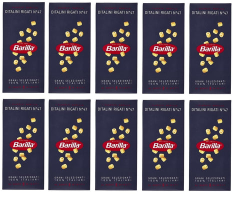 10x Pasta Barilla Ditalini Rigati N° 47 kurze Pasta 500g pack 100% italienisch