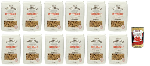 Rummo Pasta Mista Integrale N°74, Vollkornnudeln Nudeln Vollkorn Italienische Pasta 12x 500g + Italian Gourmet polpa 400g