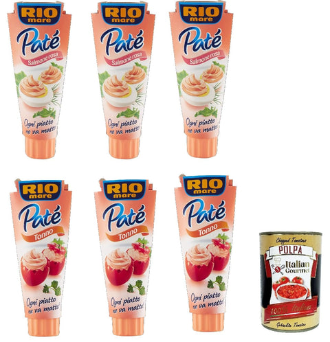 Rio Mare Patè Testpaket Tonno und Tonno Salmone rosa Lachs Thunfischcreme 6x 100g Streichfähige