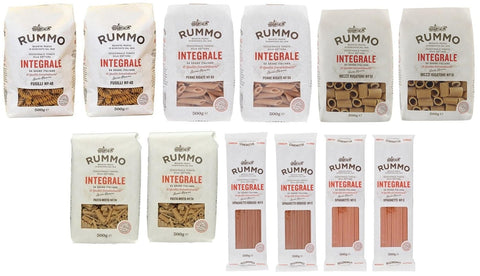12er-Pack TESTPAKET Rummo Pasta Integrale,6 verschiedene Sorten Vollkornnudeln Nudeln Vollkorn Italienische Pasta 500g