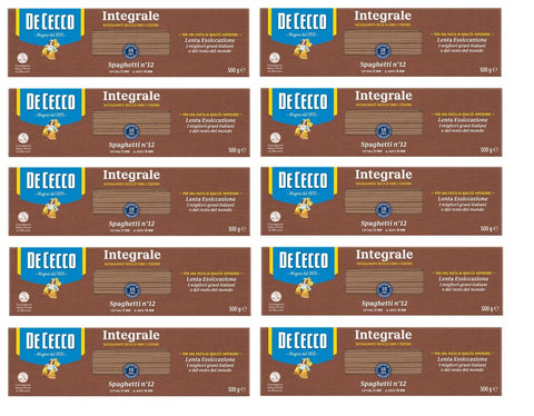 10x Pasta De Cecco spaghetti integrali n. 12 Vollkor italienisch Nudeln 500 g