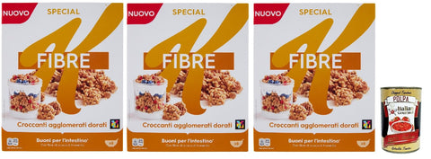 Special K Cereals, Müsli mit Kleie- und Karamellgeschmack, Vollkorn Weizen und Gerste mit Vitaminen und Mineralstoffen, Frühstückscerealien, 3x 360 g + Italian Gourmet polpa 400g