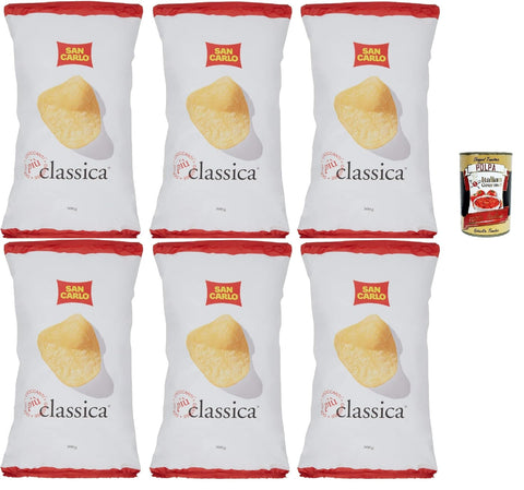 San Carlo Classica Chips Patatine Kartoffelchips gesalzen 6x 300g Kartoffel chips + Italian Gourmet polpa 400g