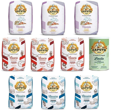 Testpaket Farina Molino Caputo Nuvola Classica Cuoco Pizzamehl Mehl ( 9 x 1kg ) + 1 Caputo Lievito Hefe
