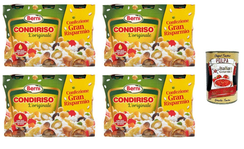 Berni Condiriso L'originale Das Original mit nativem Olivenöl extra 4x 900gr (3x300gr)+ Italian Gourmet polpa 400g
