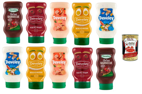 Salse Sauce Testpaket Mayonese,Ketchup,Barbecue,Rosa Sauce 4x250ml 6x410ml + Italian Gourmet polpa 400g