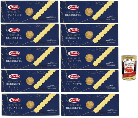 10x Pasta Specialità Reginette Napoletane, 100% italienisch Nudeln 500 g pack + Italian Gourmet polpa 400g