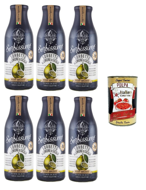 Sorbissimo- Sorbetto al Limone di Sicilia Sizilianisches Zitronensorbet 6x500ml + Italian Gourmet polpa 400g