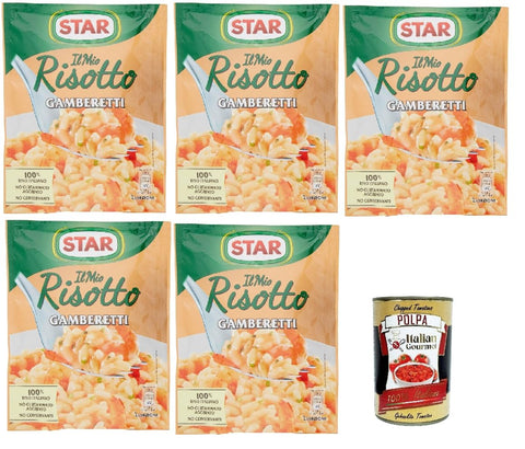 Star Il Mio Risotto Gamberetti, Reis mit Garnelen, 5x 175g italienisch Fertiggerichte + Italian Gourmet polpa 400g