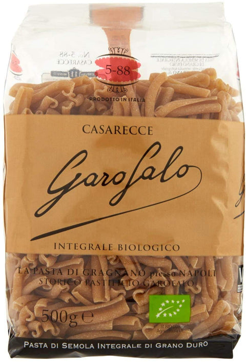 10x Garofalo Pasta di semola integrale di grano duro Bio-Produkt Casarecce N° 5-88 Vollkornnudeln hartweizengrieß Neapolitanische Pasta Packung mit 500g