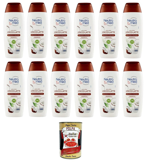 Neutromed pH 5,5 Cocco Latte Bagnodoccia pH 5,5 Kokosmilch-Körperwaschmittel, 12x 400 ml+ Italian Gourmet polpa 400g