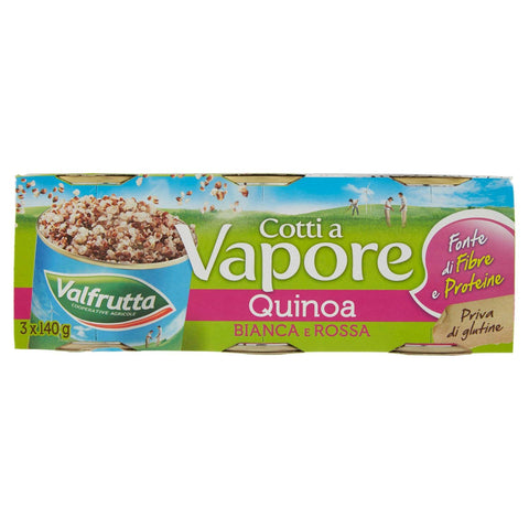 QUINOA WEISS UND ROT VALFRUTTA GEDÜNSTET 3 X 140 GR