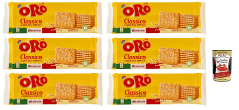 Oro Saiwa Biscotti Classici, Italienische klassische Kekse zum Frühstück, 100% italienischer Weizen, 6x 500 g + italian Gourmet polpa 400g