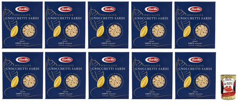 10x Barilla Specialità Gnocchetti Sardi Pasta di Grano Duro Nudeln aus Hartweizengrieß 500g Packung + Italian Gourmet Polpa di Pomodoro 400g Dose