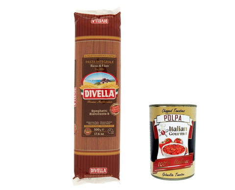 10x Pasta Divella Spaghetti integrale n. 8 Vollkor italienisch Nudeln 500 g + Italian Gourmet polpa 400g