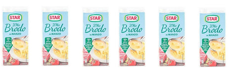 Star Brodo Manzo Broth Flüssiges Rind Fertiggerichten, 1 l, 30 % Salz, 6 Stück