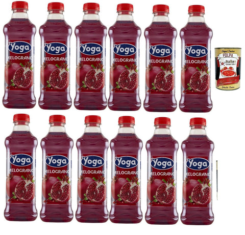 Yoga Bar Frutti Rossi Melograno Rote Früchte Granatapfel Fruchtsaft Getränk Fruchtgeschmack PET Glasflasche 12x 1000 ml fruit juice + Italian Gourmet polpa 400g