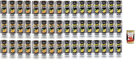 Oransoda und Lemonsoda Zero Testset Erfrischungsgetränk Orangenlemonade, Ohne Zuckerzusatz, orange italian soft drink sugar free, 48x 33cl + Italian Gourmet polpa 400g