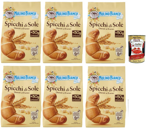 Mulino Bianco Spicchi di Sole Biscotti Dorati al Forno,Goldene gebackene Kekse,biscuits cookies, 6x 400g + Italian Gourmet polpa 400g