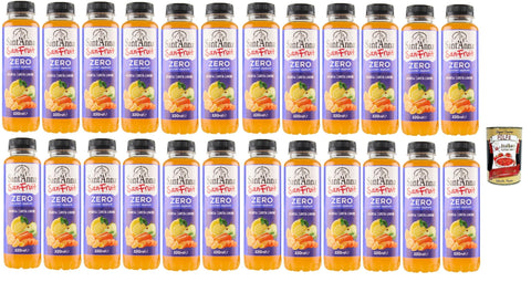 Sant'Anna, SanFruit Arancia Carota Limone, 24x 330 ml, Ohne Zucker Getränk basierend auf fruchtfreien Fruchtsäften mit Süßungsmitteln, Orange, Karotte, Zitrone Geschmack + Italian Gourmet polpa 400g