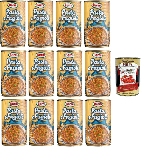Berni Pasta e Fagioli Nudeln und Bohnen 12x 420gr + Italian Gourmet polpa 400g