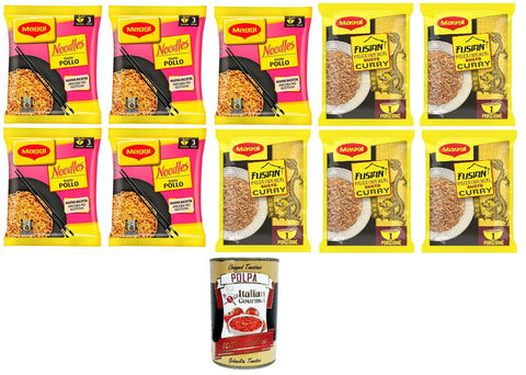 Testpaket Maggi Instant-Nudeln-5x Curry 71gr 5x Hühnergeschmack 71gr + Italian Gourmet polpa 400g