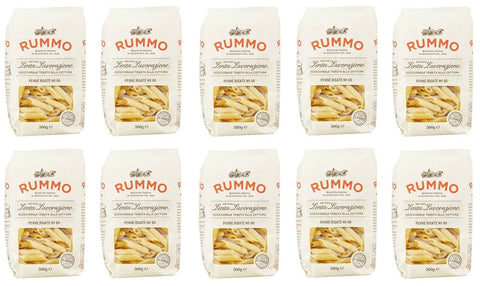 10x Rummo Penne Rigate N°66 Pasta Lenta Lavorazione Teigwaren aus Hartweizengrieß Bronze-Zeichnung 500g