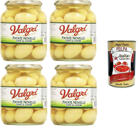 Valgri - Patate Novelle, Cotte al Vapore Kartoffeln, gedämpft - 4 x 680 g+ Italian Gourmet polpa 400g