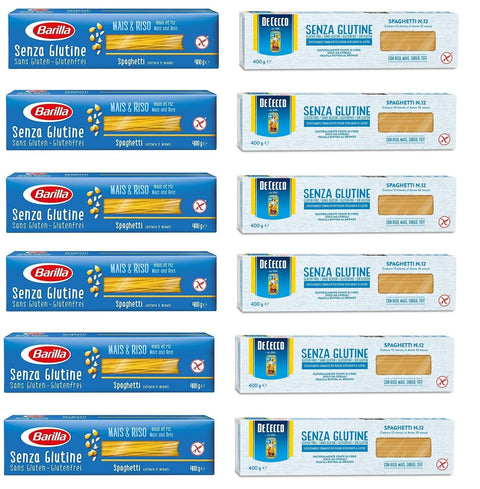 TESTPAKET Gluten Free Senza Glutine De Cecco Barilla Spaghetti Glutenfrei italienische pasta ( 12 x 400g )