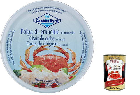 12x Captain Byrd Polpa di Granchio, natürliches Krabbenfleisch 200g + Italian Gourmet polpa 400g
