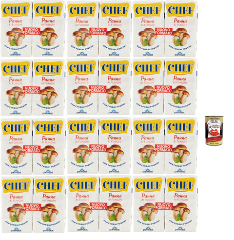 Parmalat Panna chef ai funghi, Kochcreme Sahne mit Steinpilzen pilze, double crem with mushrooms 12x (2x125g) + Italian Gourmet polpa 400g