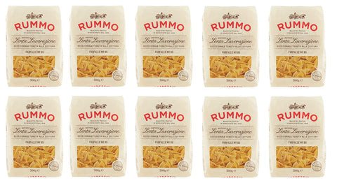 10x Rummo Farfalle N°85 Pasta Lenta Lavorazione Teigwaren aus Hartweizengrieß Bronze-Zeichnung 500g