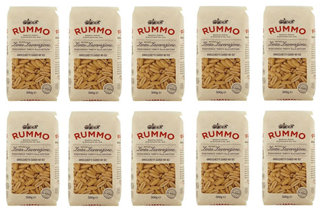 10x Rummo Gnocchetti Sardi N°63 Pasta Lenta Lavorazione Teigwaren aus Hartweizengrieß Bronze-Zeichnung 500g