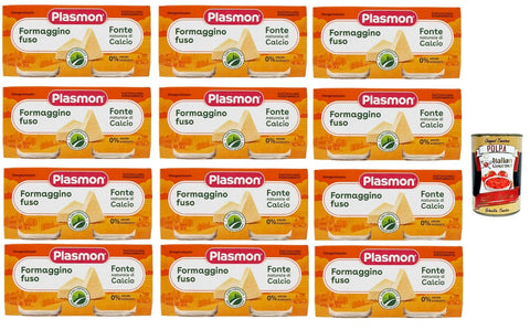 Plasmon Formaggino fuso 12x (2x80g) Mit italienischem Milch, 100% natürlich, ohne Räume hinzugefügt + Italian Gourmet polpa 400g
