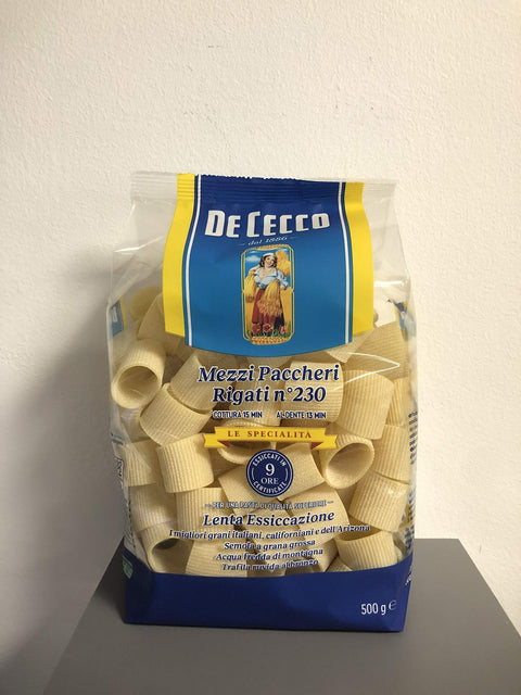 Pasta De Cecco 100% Italienisch Mezzi Paccheri Rigati n. 230 Nudeln 500g