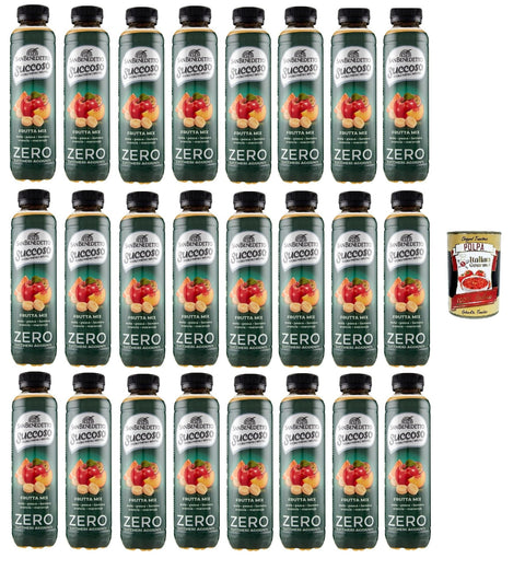 San Benedetto Succoso Zero Frutta Mix PET 24x 40cl, PET Frucht mischung, ohne zucker Fruchtsaft saft, fruit mix juice sugar free + Italian Gourmet polpa 400g