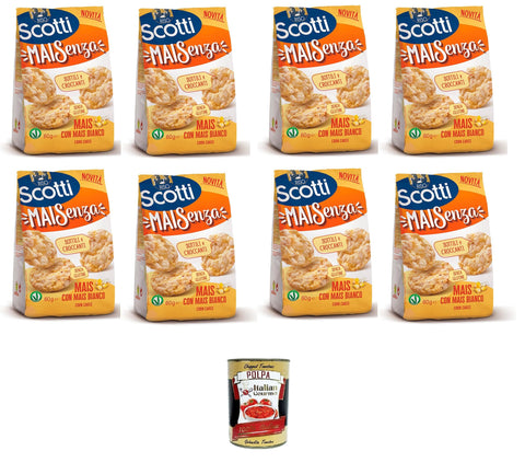 Riso Scotti Mai Senza Mit weißem Mais 8 x 60gr + Italian Gourmet polpa 400g