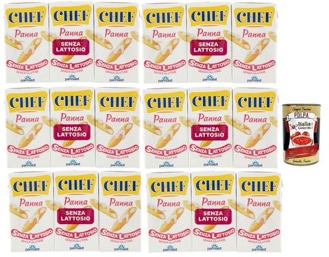 Parmalat Chef Panna Senza Lattosio, Laktosefreie Kochcreme Glutenfrei 6x (3x 125ml) Sauce zum Kochen + italian Gourmet polpa 400g