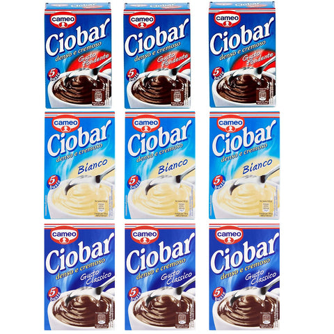 TESTPAKET Tassen Cameo Ciobar heiße schokolade hot chocolate Classico Bianco Fondente 9 x 125 g