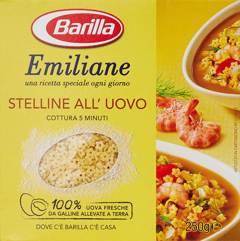 10x Barilla Emiliane Stelline all'uovo n. 108 Nudeln mit ei 275g