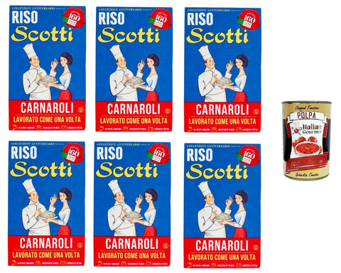 Riso Scotti- RIso Carnaroli Kollektion zum 160-jährigen Jubiläum 6 x 850gr + Italian Gourmet polpa 400g