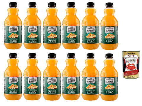 San Benedetto Succoso Zero Frutta Mix PET 12x 90cl, PET Frucht mischung, ohne zucker Fruchtsaft saft, fruit mix juice sugar free + Italian Gourmet polpa 400g