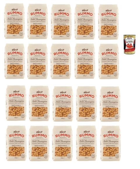 Rummo Tubetti zita n° 31 Pasta Lenta Lavorazione Teigwaren aus Hartweizengrieß Bronze-Zeichnung 20x 500g + Italian Gourmet polpa 400g
