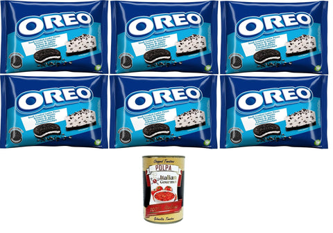 Oreo-Krümel, zerbröckelte Oreo-Originalkekse ohne Sahne, perfekte Zutat für Ihre Rezepte, 6x400 g + Italian Gourmet polpa 400g