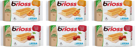 Testpaket Ferrero Brioss Albicocca und Ciligia Aprikose und Kirsche kuchen 6 Packung mit 10 Snacks, 280 g + Italian Gourmet polpa 400g