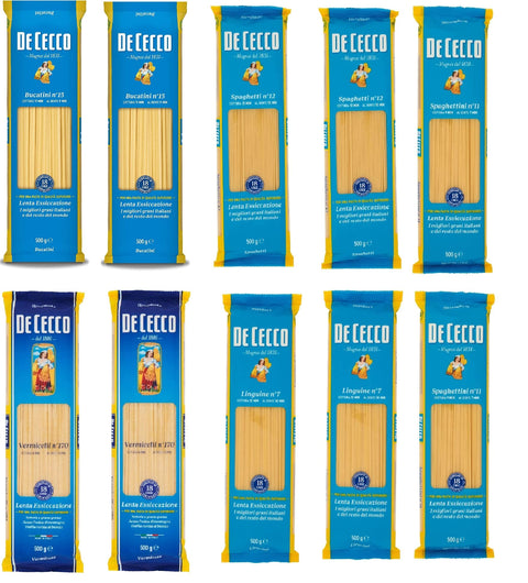 TESTPAKET Pasta De Cecco Lange Pasta ( 10x 500g ) Italian Hartweizengrieß Nudeln + Italian Gourmet polpa 400g