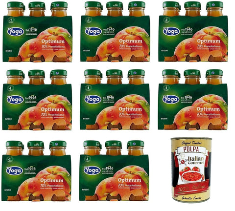 Yoga Optimum 70% succo di frutta Pesca Italiana 70% Fruchtsaft Italienischer Pfirsich 8 x 6 x125 ml+ Italian Gourmet polpa 400g