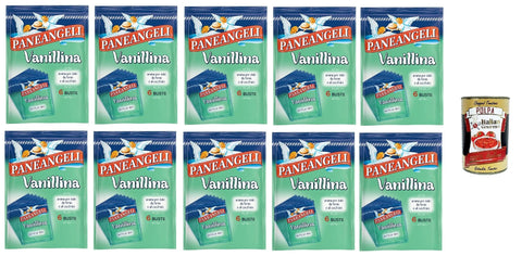 Paneangeli Vanillina - Pulverförmiges Aroma für Gebackene Desserts und Kuchen 10x 6 Beutel à 0,5g + Italian Gourmet polpa 400g