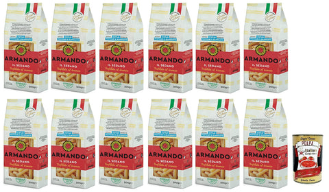 12x Armando Il Sedano,Bronzegezogene Nudeln,100% Italienische Pasta 500g + Italian Gourmet Polpa di Pomodoro 400g Dose